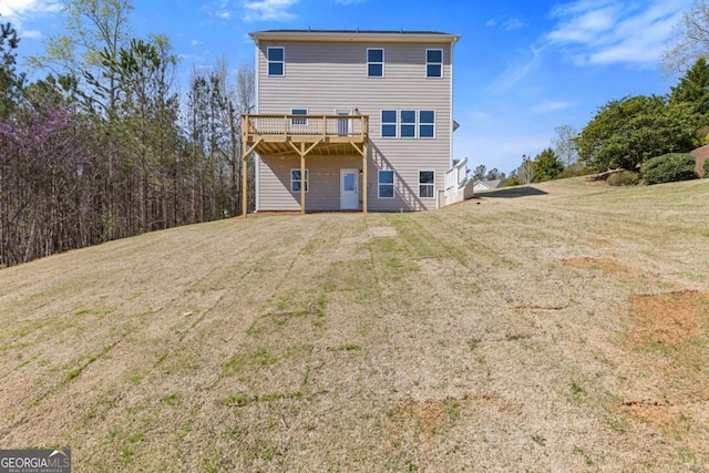 688 Shoals Trl, Dallas, GA 30132 - back of house featuring a yard and a wooden deck