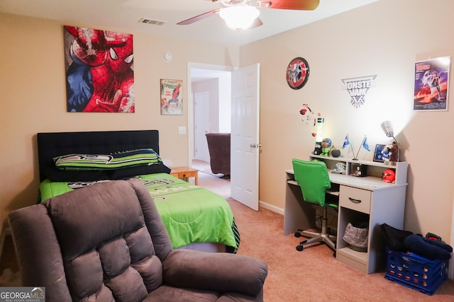 521 Lake Jordan Blvd W, Kingsland, GA 31548 - bedroom featuring light colored carpet and ceiling fan