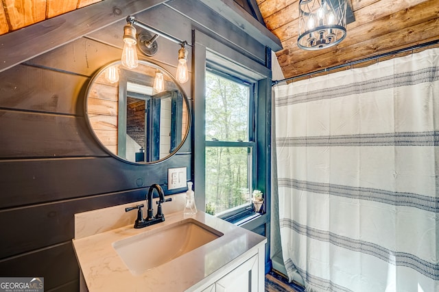 81 Falcon Cir Unit 2, Ellijay, GA 30540 - full bathroom featuring vanity and wooden walls