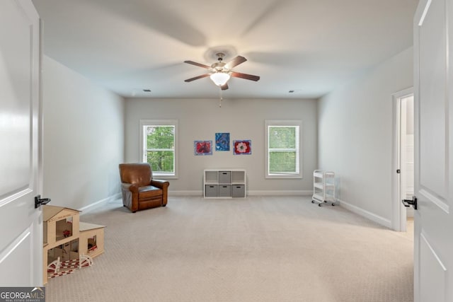 15626 Birmingham Hwy, Alpharetta, GA 30004 - living area featuring carpet and ceiling fan