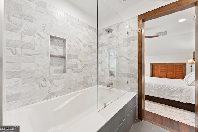 457 Monroe Ridge Rd, Sautee Nacoochee, GA 30571 - ensuite bathroom featuring shower / bathtub combination and tile patterned floors