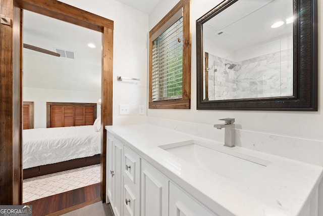 457 Monroe Ridge Rd, Sautee Nacoochee, GA 30571 - bathroom featuring vanity and a tile shower