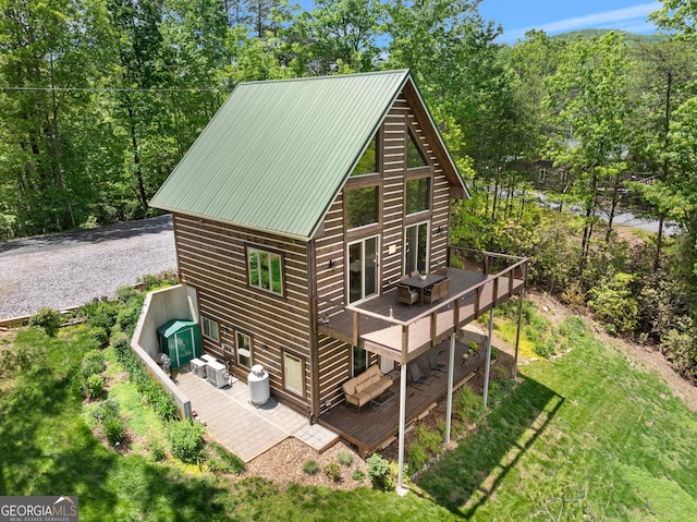 457 Monroe Ridge Rd, Sautee Nacoochee, GA 30571 - back of property with a deck and metal roof