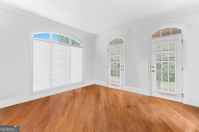 160 Torrey Pines Ct, Newnan, GA 30265 - unfurnished room with ornamental molding, wood finished floors, and baseboards