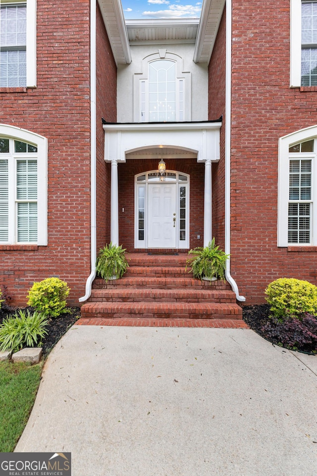 160 Torrey Pines Ct, Newnan, GA 30265 - doorway to property with brick siding