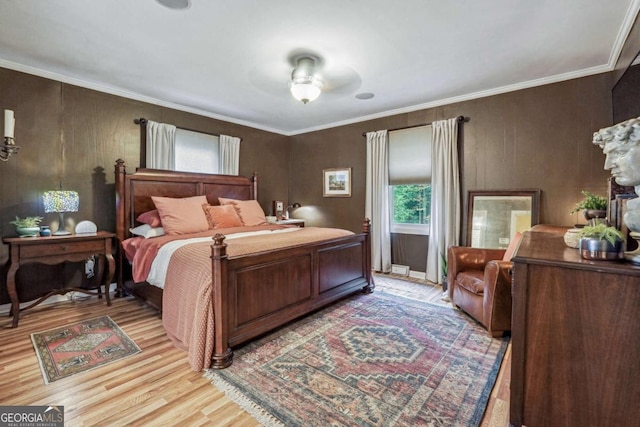 4442 Mclain Cir, Acworth, GA 30101 - bedroom featuring light wood finished floors and ornamental molding