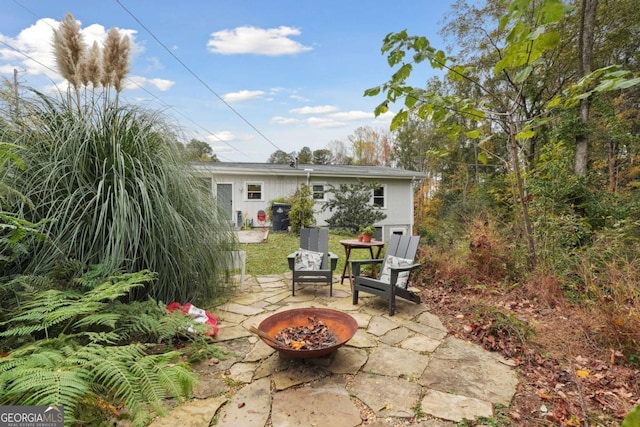 4442 Mclain Cir, Acworth, GA 30101 - view of patio / terrace with a fire pit