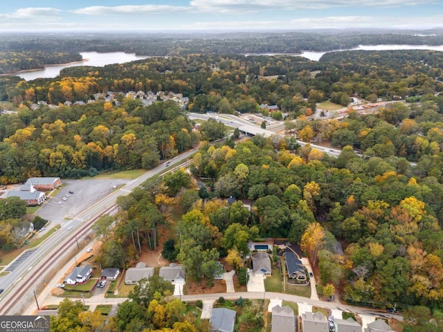 4442 Mclain Cir, Acworth, GA 30101 - aerial view of property and surrounding area featuring a nearby body of water and a forest