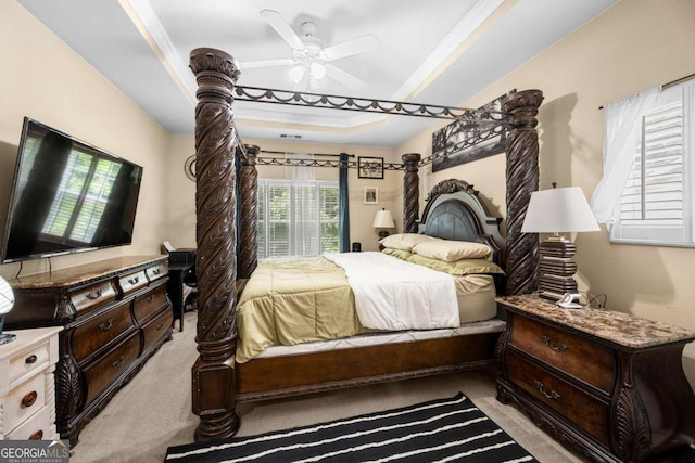 1536 Fenmore St, Lithia Springs, GA 30122 - bedroom with carpet floors, crown molding, and a raised ceiling