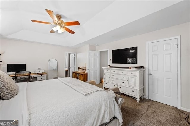 130 Nacoochee Way, Canton, GA 30114 - carpeted bedroom with a raised ceiling and ceiling fan