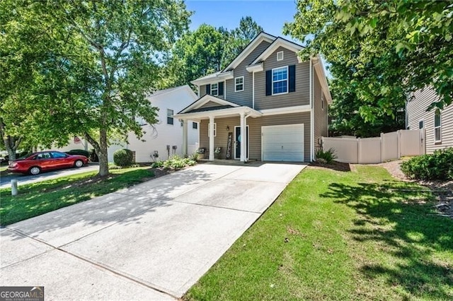 130 Nacoochee Way, Canton, GA 30114 - traditional-style house featuring driveway, a garage, and a porch