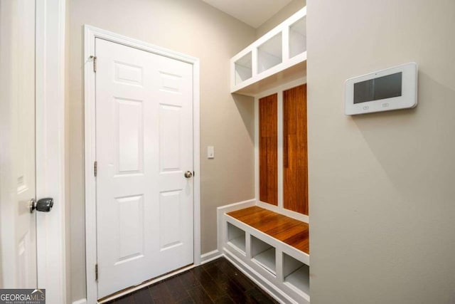 1021 Reddy Farm Rd, Grayson, GA 30017 - mudroom with dark wood-style floors