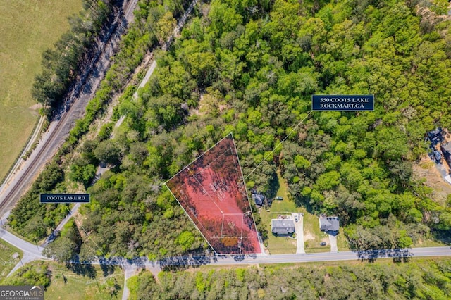 560 Coots Lake Rd, Rockmart, GA 30153 - aerial view of property and surrounding area with property parcel outlined