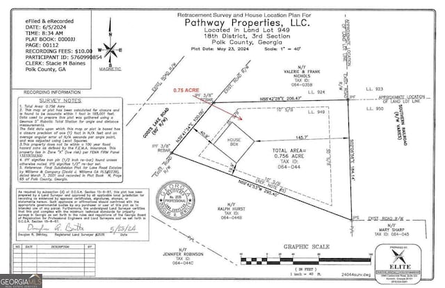 560 Coots Lake Rd, Rockmart, GA 30153 - survey map / technical document