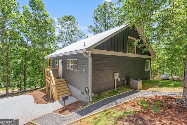 139 Maple Ridge Dr, Cleveland, GA 30528 - view of side of home featuring crawl space, central AC, and board and batten siding