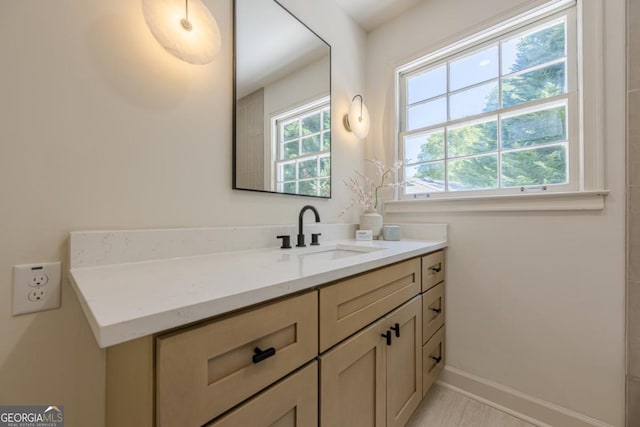 3350 Pine Meadow Rd NW, Atlanta, GA 30327 - bathroom with vanity and baseboards