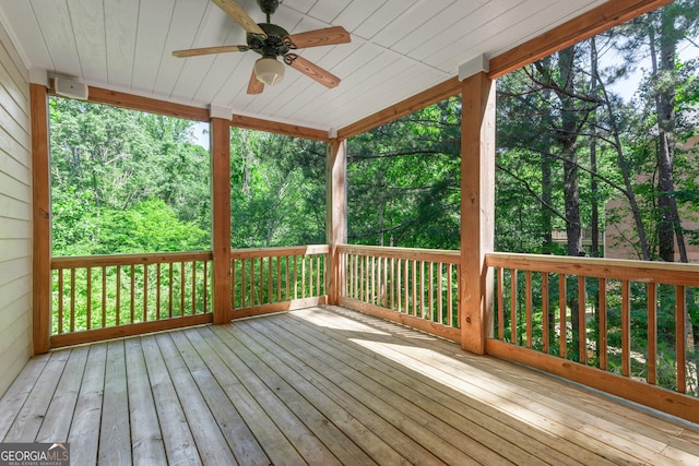 140 Longwater Cv, Roswell, GA 30075 - wooden deck featuring a ceiling fan