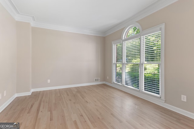 140 Longwater Cv, Roswell, GA 30075 - spare room with ornamental molding, light wood-style flooring, and baseboards