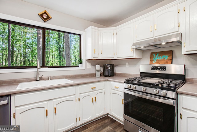 2022 Ramblewood Ct NE, Marietta, GA 30062 - kitchen with stainless steel appliances, under cabinet range hood, and white cabinets