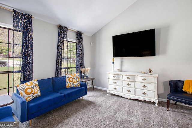 2022 Ramblewood Ct NE, Marietta, GA 30062 - living room with carpet floors and vaulted ceiling