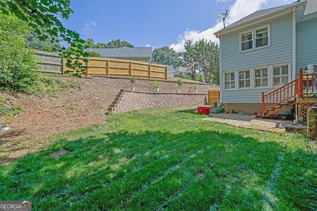 3897 Tanbark Ct, Marietta, GA 30066 - fenced backyard featuring stairs