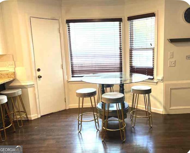 30 Highlands Ln, Oxford, GA 30054 - dining space with baseboards and dark wood-type flooring