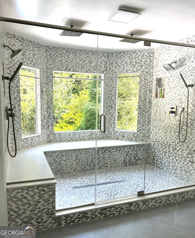 30 Highlands Ln, Oxford, GA 30054 - bathroom with tile patterned floors and a shower stall