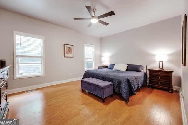1860 Old W Broad St, Athens, GA 30606 - bedroom featuring light wood-style flooring, baseboards, and ceiling fan