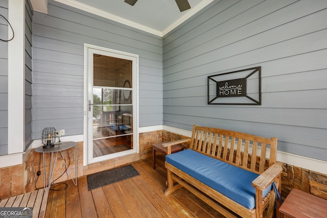 1860 Old W Broad St, Athens, GA 30606 - wooden deck featuring a ceiling fan