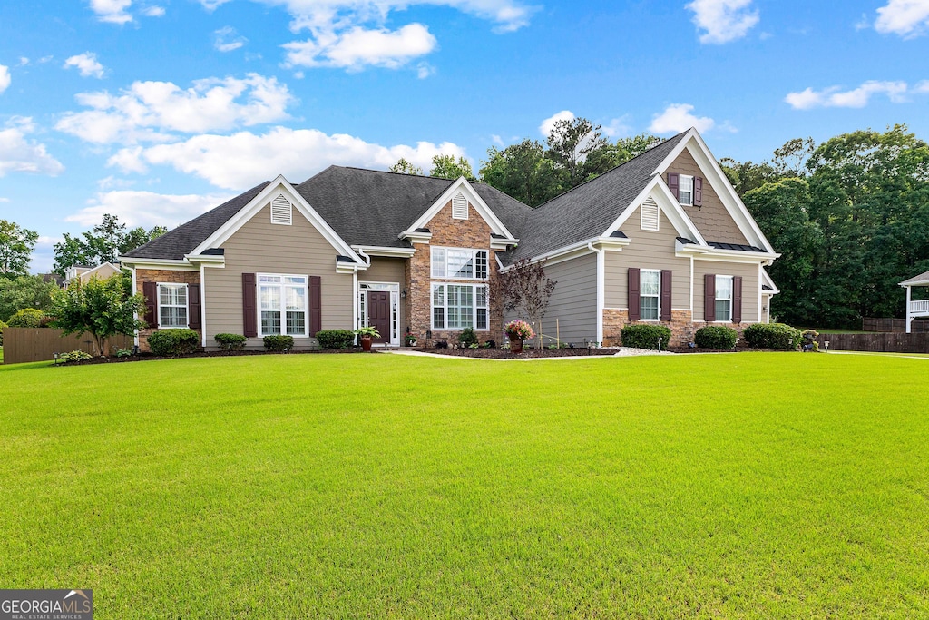 176 Long Shore Way, Newnan, GA 30265 - view of front of property with stone siding and roof with shingles
