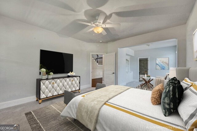 1231 Fawndale Dr NW, Kennesaw, GA 30152 - carpeted bedroom with baseboards and ceiling fan