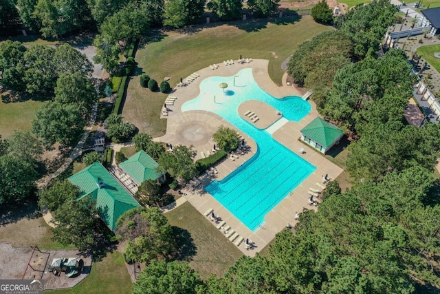 1500 Royce Dr, Locust Grove, GA 30248 - aerial overview of property's location with a pool area