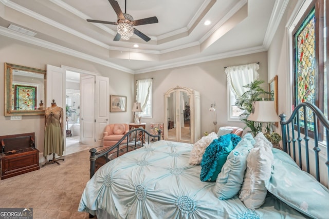 332 Rosshandler Rd, Suwanee, GA 30024 - bedroom featuring crown molding and ceiling fan