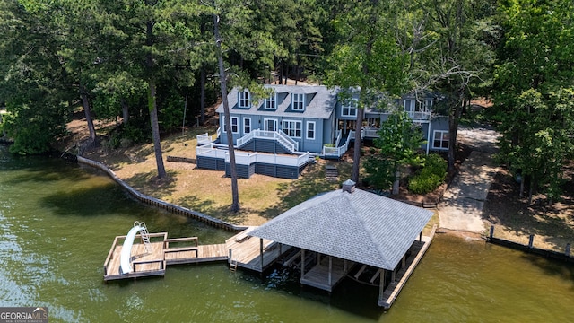 230 Kelly Dr, Hamilton, GA 31811 - dock area with stairs and a deck with water view
