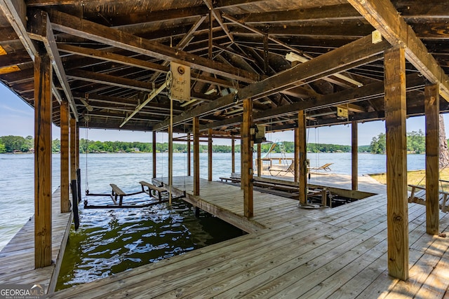 230 Kelly Dr, Hamilton, GA 31811 - dock area with boat lift and a water view