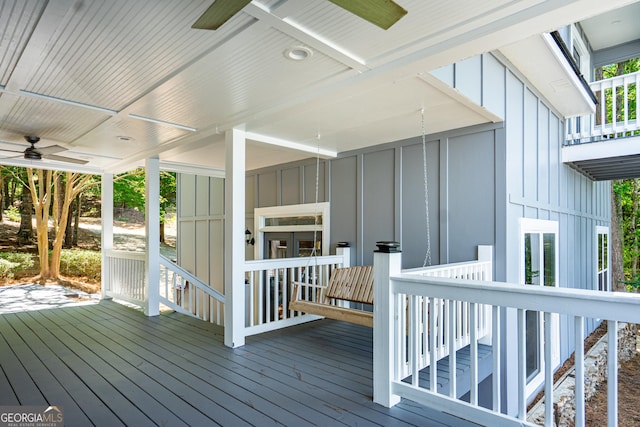 230 Kelly Dr, Hamilton, GA 31811 - wooden deck featuring a ceiling fan