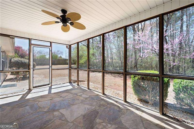 85 Stiles Dr, Dallas, GA 30132 - unfurnished sunroom featuring ceiling fan