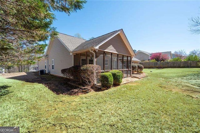 85 Stiles Dr, Dallas, GA 30132 - view of property exterior featuring a sunroom and a cooling unit