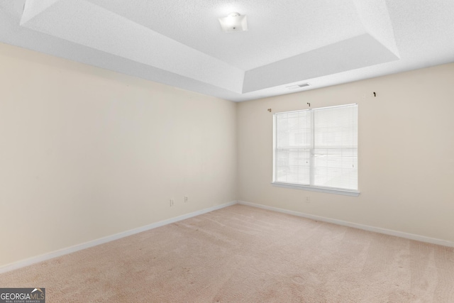 3599 Salem Glen Rd, Lithonia, GA 30038 - empty room featuring a raised ceiling, light colored carpet, and baseboards