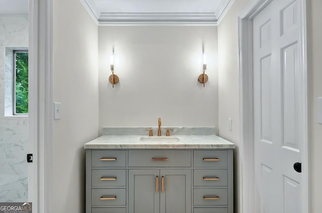 3564 Liberty Ln, Marietta, GA 30062 - bathroom with crown molding and vanity