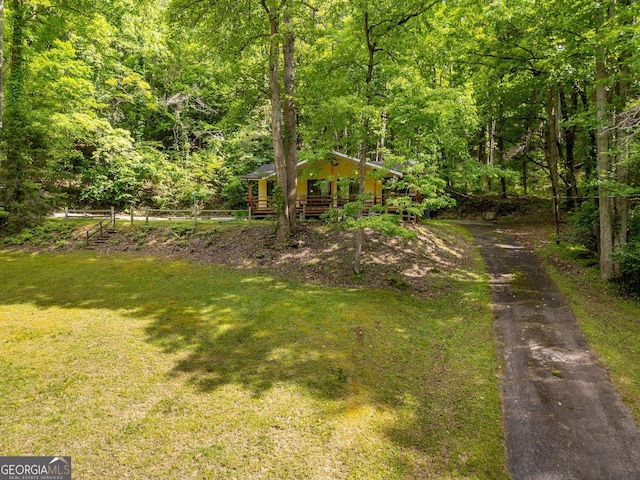 115 Jin Ln, Franklin, NC 28734 - view of green lawn featuring a wooded view