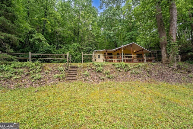 115 Jin Ln, Franklin, NC 28734 - view of grassy yard featuring a forest view