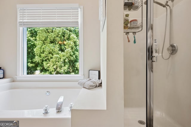 75 Hunters Ct, Dallas, GA 30157 - full bathroom with a stall shower, plenty of natural light, and a bath