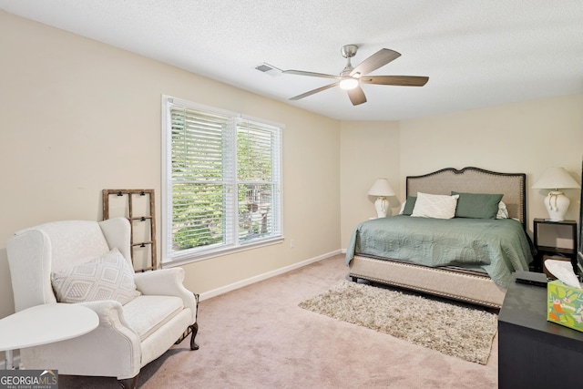 75 Hunters Ct, Dallas, GA 30157 - carpeted bedroom featuring baseboards, a textured ceiling, and ceiling fan