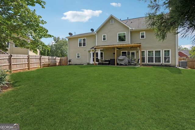 75 Hunters Ct, Dallas, GA 30157 - rear view of house featuring central AC unit and a patio area