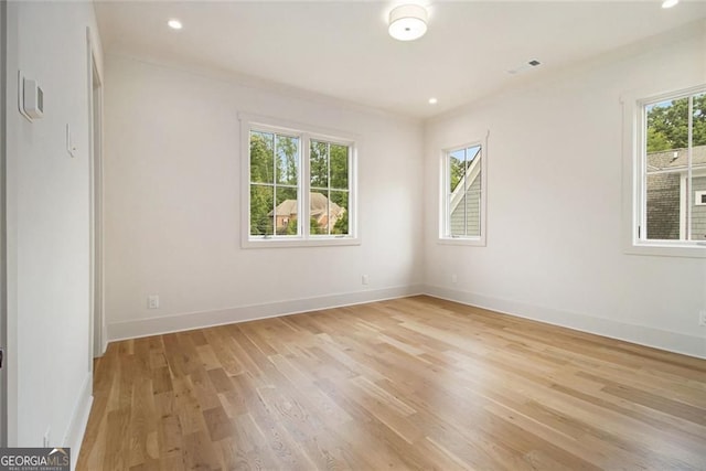 4757 Lake Forrest Dr NW, Atlanta, GA 30342 - empty room with light wood-type flooring, baseboards, and recessed lighting