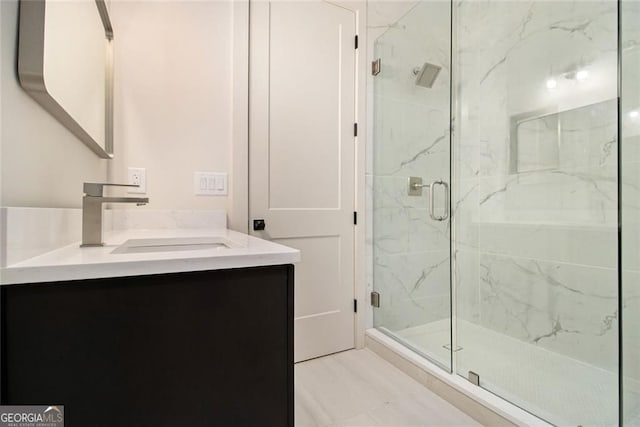 4757 Lake Forrest Dr NW, Atlanta, GA 30342 - full bath featuring a marble finish shower and vanity