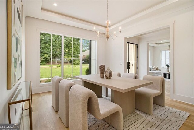 4757 Lake Forrest Dr NW, Atlanta, GA 30342 - dining room featuring plenty of natural light, light wood finished floors, a chandelier, recessed lighting, and baseboards