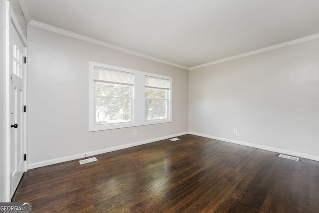 1381 Benteen Way SE, Atlanta, GA 30315 - spare room featuring ornamental molding and dark wood-style floors