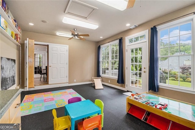 525 Arbor Creek Ct, Roswell, GA 30076 - rec room with recessed lighting and baseboards